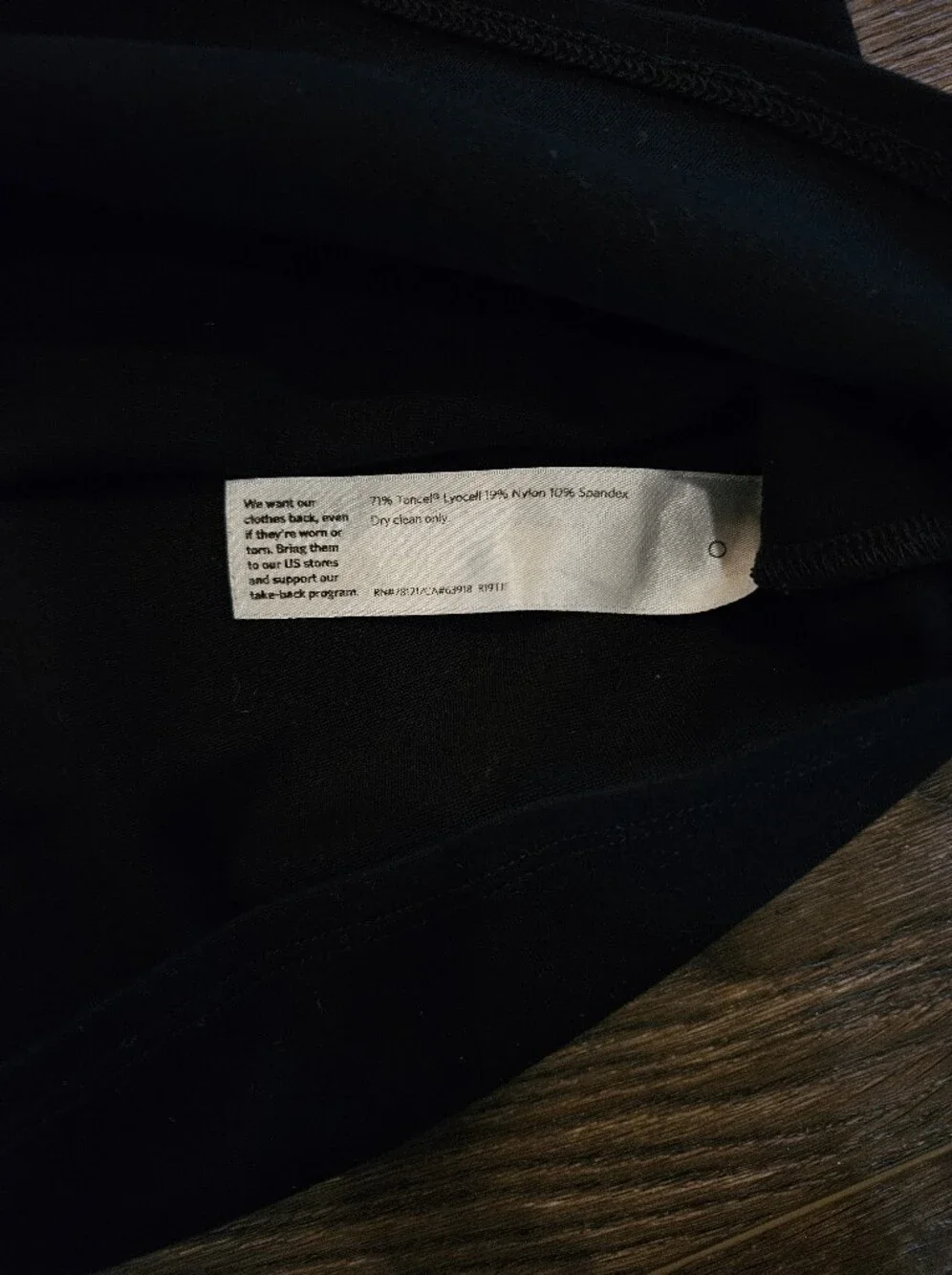 Eileen Fisher Black Crew Neck 3/4 Sleeve Shirt, Size Small Petite - Picture 4 of 5